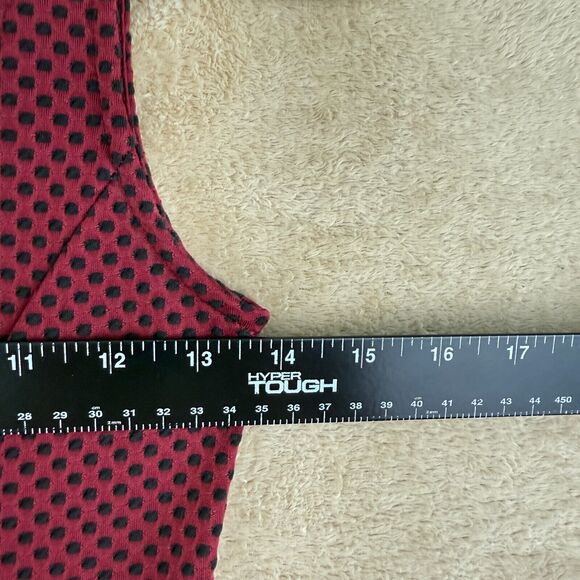 Womens Skater Dress Sz Small Burgundy Fit Flare Mini Y2K Sleeveless Stretch - Picture 7 of 9